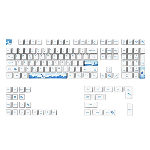 ZSYTF 130 Tasten Kirschprofil Tastenkappe PBT DYE SUB Elektronisches Spiel Tastenkappen Set Für GK61/64/68/84/980 Mechanische Tastatur von ZSYTF