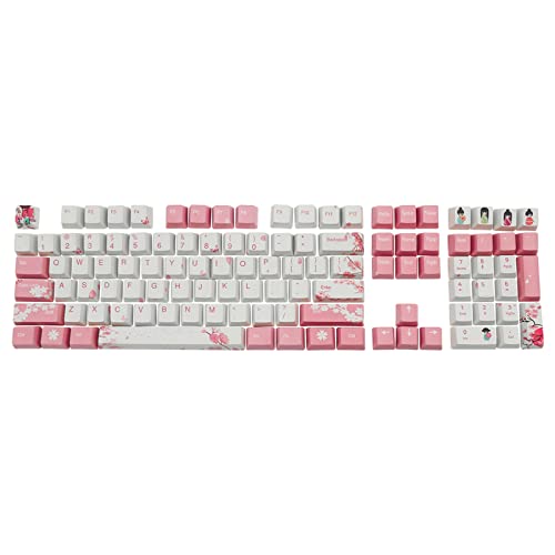 ZSYTF Kirschblüten Tastenkappen Farbsublimation OEM Profil ForMX Switch DZ60 GK61- SK61 108 Tasten Mechanische Tastatur Tastenkappen Dye Sub Tastenkappen Sommerblume von ZSYTF