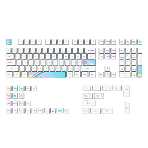 ZSYTF Rainbow Keycaps PBT Dye Sub Für MX Switches Cherry Profile Mechanische Tastatur 108 Tasten Passend Für 6 61 64 84 87 96 98 104 108 Cherry Keycaps 108 von ZSYTF
