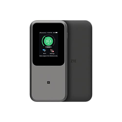 ZTE MU5120 - der leistungsstärkste tragbare 5G WiFi Hotspot, riesiger 1000mAh Akku, 18W Rückladung, NFC, 2,4 Zoll Touchscreen, verbindet 32 Geräte - SIM-Slot Unlocked von ZTE