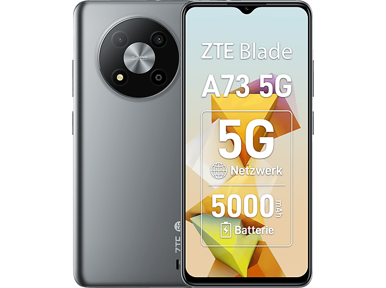 ZTE Blade A73 5G, 4 GB + Dynamic RAM 128 Grau Dual SIM von ZTE