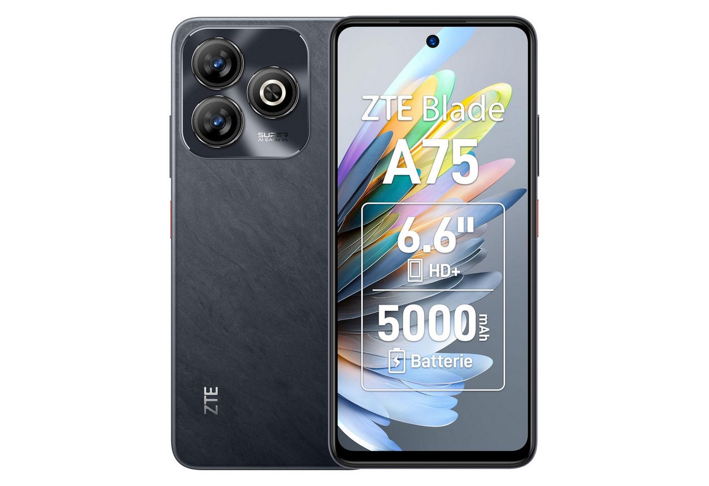 ZTE Blade A75 4GB + 128GB Smartphone (50 MP + AI Hauptkamera, 8 MP Frontkamera) von ZTE