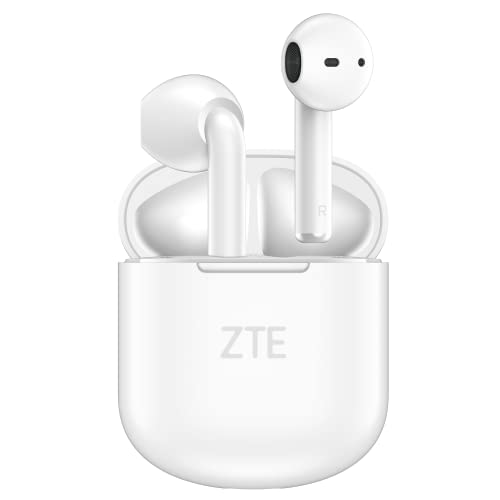 ZTE Kabellose Kopfhörer, TWS, Bluetooth 5.0, 23 Stunden Akkulaufzeit, HD-Mikrofon, Touch-Steuerung, ENC-Geräuschunterdrückung, wasserdicht IPX4, USB-C-Aufladung, Weiß von ZTE