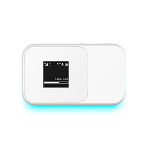 ZTE MF986D 4G+ MiFi, tragbares Reise-WLAN, entsperrtes LTE-Advanced Cat12/13 Mobile Wi-Fi Hotspot, Wohnwagen Wi-Fi, bis zu 32 WLAN-Geräte, langlebiger Akku - Weiß von ZTE