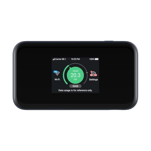 ZTE MU5001, 5G/CAT20 entsperrt, tragbarer kostengünstiger WiFi-6-Hotspot, verbindet bis zu 32 WLAN-fähige Geräte, 4500-mAh-Akku mit Schnellladung, Schwarz ZTE MU5001, 5G/CAT20 entsperrt, tragbarer kostengünstiger WiFi-6-Hotspot, verbindet bis zu 32 WLAN-fähige Geräte, 4500-mAh-Akku mit Schnellladung, Schwarz von ZTE