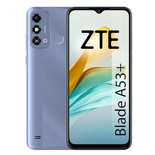 ZTE Smartphone Blade A53+ 2023 (15.51 cm (6,52 Zoll) HD+ Display, 4G LTE, 2GB RAM und 64GB interner Speicher, 13MP Hauptkamera und 5MP Frontkamera, Dual-SIM, Android S GO) blau von ZTE