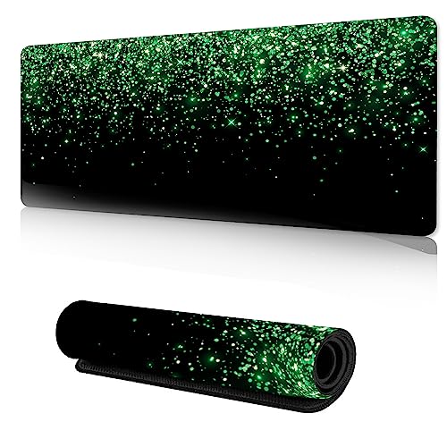 ZTHLL Schreibtischunterlage, grünes Glitzer-Gaming-Mauspad, Computer-Schreibtischmatte, Tastatur mit rutschfester Unterseite für Heimbüro, erweiterte große Größe 89,9 x 39,7 cm ZTHLL Schreibtischunterlage, grünes Glitzer-Gaming-Mauspad, Computer-Schreibtischmatte, Tastatur mit rutschfester Unterseite für Heimbüro, erweiterte große Größe 89,9 x 39,7 cm von ZTHLL