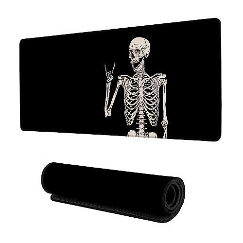 ZTHLL Schreibtischunterlage, lustiges Totenkopf-Skelett-Gaming-Mauspad, XXL-Mauspad für Büro, Computer, Tastatur mit rutschfester Unterseite, genähte Eges-Mauspad, 89 x 39 x 0,3 cm ZTHLL Schreibtischunterlage, lustiges Totenkopf-Skelett-Gaming-Mauspad, XXL-Mauspad für Büro, Computer, Tastatur mit rutschfester Unterseite, genähte Eges-Mauspad, 89 x 39 x 0,3 cm von ZTHLL