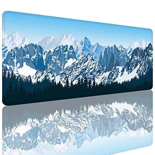 ZTHLL Wald-Gaming-Mauspad, Himalaya-Berge, großes Mauspad, Schreibtischmatte, Computer-Tastatur mit rutschfester Unterseite für Heimbüro, erweiterte große Größe 80 x 39,9 cm von ZTHLL