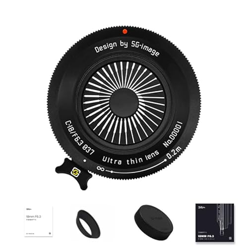 SGimage 18mm F6.3 Kameraobjektiv Ultradünnes Pancake-Objektiv für FX-Mount | Leichtes 76g manuelles Fokus-Weitwinkel-Festbrennweitenobjektiv mit Metallgehäuse Schwarz von ZTIANFOTO