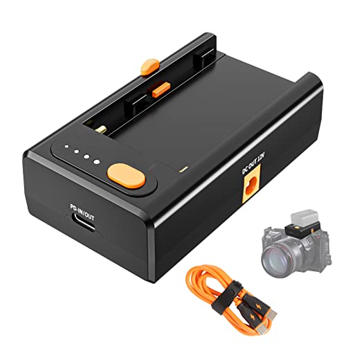 ZCGINE NPF-02 Akkuladegerät für Sony NP-F Akku mit 25 W USB-C PD Eingang/Ausgang, DC 8 V/12 V Ausgang Netzteilhalterung für alle DSLR-/spiegellosen Kameras. von ZTIANFOTO