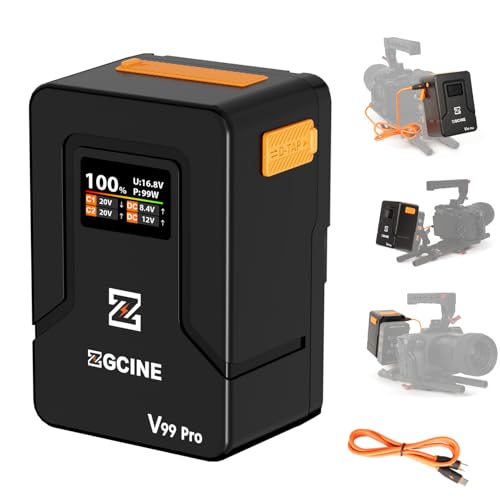 ZGCINE ZG-V99Pro V-Mount Akku 14.8V 99.9Wh 6400 mAh PD USB-C 100W Schnellladung mit D-Tap BP USB-Anschlüssen für Kameras, Camcorder, LED-Leuchten, Monitore – Orange ZGCINE ZG-V99Pro V-Mount Akku 14.8V 99.9Wh 6400 mAh PD USB-C 100W Schnellladung mit D-Tap BP USB-Anschlüssen für Kameras, Camcorder, LED-Leuchten, Monitore – Orange von ZTIANFOTO