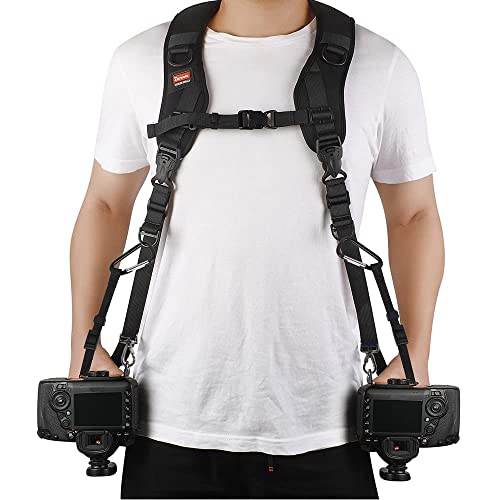 ZTO Ztowoto Kameragurt doppelten Schulter-Trageriemen Harness Quick Release Adjustable Dual-Kamera Haltegurt und Sicherheit Tether für DSLR SLR Kamera (ztowoto-1) von ZTO