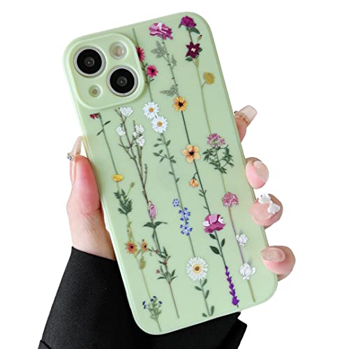 ZTOFERA Blumen Hülle Kompatibel mit iPhone 14 für Mädchen Frauen, Flexibel Weiche Silikon Schutzhülle mit Cute Kletterblumen Muster Stoßfest Cover, Grün ZTOFERA Blumen Hülle Kompatibel mit iPhone 14 für Mädchen Frauen, Flexibel Weiche Silikon Schutzhülle mit Cute Kletterblumen Muster Stoßfest Cover, Grün von ZTOFERA