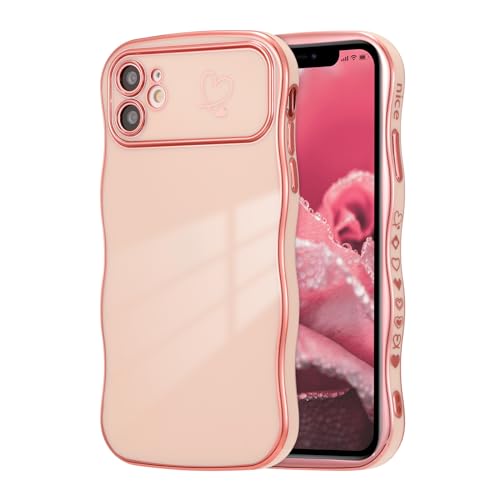 ZTOFERA Handyhülle Kompatibel mit iPhone 11 für Mädchen Frauen, Niedliche Lockige Wellen Rahmenform Flexibel Weiche Silikon Schutzhülle mit Liebe Herz Muster Goldener Rand Stoßfest Cover, Rosa ZTOFERA Handyhülle Kompatibel mit iPhone 11 für Mädchen Frauen, Niedliche Lockige Wellen Rahmenform Flexibel Weiche Silikon Schutzhülle mit Liebe Herz Muster Goldener Rand Stoßfest Cover, Rosa von ZTOFERA
