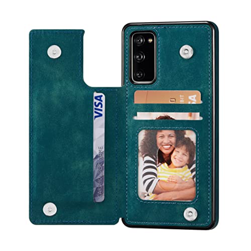 ZTOFERA Handyhülle für Samsung Galaxy S20 FE (4G/5G), Premium PU Leder + TPU Matt Rückseite Hülle Flip Wallet Cover Schutzhülle mit Kartenfach Standfunktion Magnetverschluss, Blau von ZTOFERA