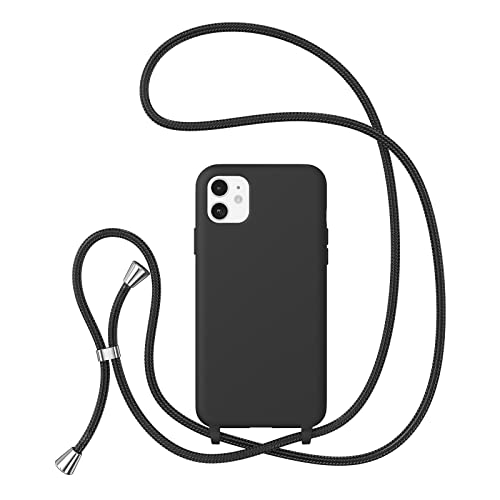 ZTOFERA Handykette Hülle Kompatibel mit iPhone 11, Liquid Silikon Handyhülle mit Umhängeband, Schutzhülle mit Band Kordel zum Umhängen Necklace Hülle für iPhone 11, Schwarz ZTOFERA Handykette Hülle Kompatibel mit iPhone 11, Liquid Silikon Handyhülle mit Umhängeband, Schutzhülle mit Band Kordel zum Umhängen Necklace Hülle für iPhone 11, Schwarz von ZTOFERA