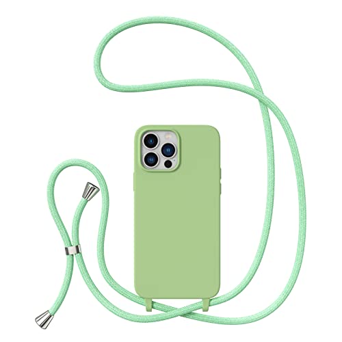 ZTOFERA Handykette Hülle Kompatibel mit iPhone 13 Pro Max, Liquid Silikon Handyhülle mit Umhängeband, Schutzhülle mit Band Kordel zum Umhängen Necklace Hülle für iPhone 13 Pro Max, Grün ZTOFERA Handykette Hülle Kompatibel mit iPhone 13 Pro Max, Liquid Silikon Handyhülle mit Umhängeband, Schutzhülle mit Band Kordel zum Umhängen Necklace Hülle für iPhone 13 Pro Max, Grün von ZTOFERA