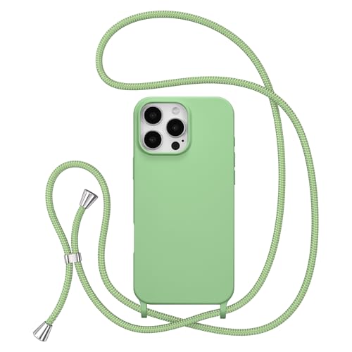 ZTOFERA Handykette Hülle Kompatibel mit iPhone 15 Pro (6.1"), Liquid Silikon Handyhülle mit Umhängeband, Schutzhülle mit Band Kordel zum Umhängen Necklace Hülle, Grün ZTOFERA Handykette Hülle Kompatibel mit iPhone 15 Pro (6.1"), Liquid Silikon Handyhülle mit Umhängeband, Schutzhülle mit Band Kordel zum Umhängen Necklace Hülle, Grün von ZTOFERA