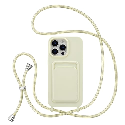 ZTOFERA Handykette Hülle für iPhone 15 Pro Max mit Kartenhalter, Liquid Silikon Handyhülle mit Umhängeband, Schutzhülle mit Band Kordel zum Umhängen Necklace Hülle für 15 Pro Max, Beige ZTOFERA Handykette Hülle für iPhone 15 Pro Max mit Kartenhalter, Liquid Silikon Handyhülle mit Umhängeband, Schutzhülle mit Band Kordel zum Umhängen Necklace Hülle für 15 Pro Max, Beige von ZTOFERA