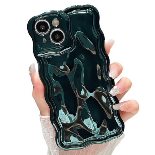 ZTOFERA Hülle für iPhone 14, Niedliche Lockige Wellen Rahmen Glänzende 3D Wellenform Galvanik Design Schütz Handyhülle Weiche TPU Stoßfest Bumper Cover für Mädchen Frauen, Grün ZTOFERA Hülle für iPhone 14, Niedliche Lockige Wellen Rahmen Glänzende 3D Wellenform Galvanik Design Schütz Handyhülle Weiche TPU Stoßfest Bumper Cover für Mädchen Frauen, Grün von ZTOFERA