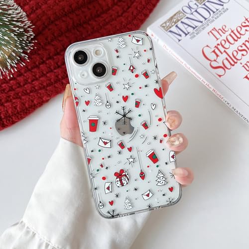 ZTOFERA Weihnachten Handyhülle für iPhone 15, Durchsichtige Transparente Weiche TPU Silikon Hülle mit Aesthetic Christmas Motiv Design für Mädchen Frauen Stoßfest Schutzhülle, Kaffeetasse von ZTOFERA