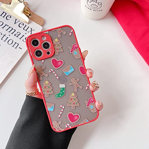 ZTOFERA Weihnachten Handyhülle für iPhone 15 Pro, Christmas Muster Kratzfest Stoßfest Schutzhülle Matt Harte PC Rückseite Hülle mit Silikon Bumper Cover für iPhone 15 Pro, Lebkuchenmann von ZTOFERA