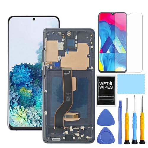 ZTOOYO AMOLED Ersatzbildschirm für Samsung Galaxy S20 Plus 5G für Samsung S20+ LCD Display Digitizer SM-G985u G985a G985w G986u G986a G986w Touchscreen Montage 6,7 Zoll (17 cm) (Schwarz mit Rahmen) von ZTOOYO