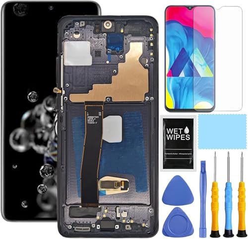 ZTOOYO AMOLED Ersatzbildschirm für Samsung Galaxy S20 Ultra 5G für Samsung S20 Ultra Bildschirm Ersatz mit Rahmen LCD Display Digitizer G988u1 G988a G988w Touchscreen Montage 6,8 Zoll Schwarz ZTOOYO AMOLED Ersatzbildschirm für Samsung Galaxy S20 Ultra 5G für Samsung S20 Ultra Bildschirm Ersatz mit Rahmen LCD Display Digitizer G988u1 G988a G988w Touchscreen Montage 6,8 Zoll Schwarz von ZTOOYO
