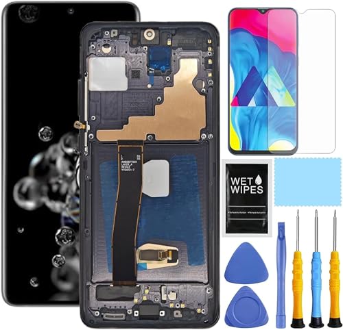 ZTOOYO AMOLED Ersatzbildschirm für Samsung Galaxy S20 Ultra 5G mit Rahmen für Samsung S20 Ultra LCD Display Digitizer G988u G988a G988w Touchscreen Montage 6,8 Zoll Schwarz ZTOOYO AMOLED Ersatzbildschirm für Samsung Galaxy S20 Ultra 5G mit Rahmen für Samsung S20 Ultra LCD Display Digitizer G988u G988a G988w Touchscreen Montage 6,8 Zoll Schwarz von ZTOOYO