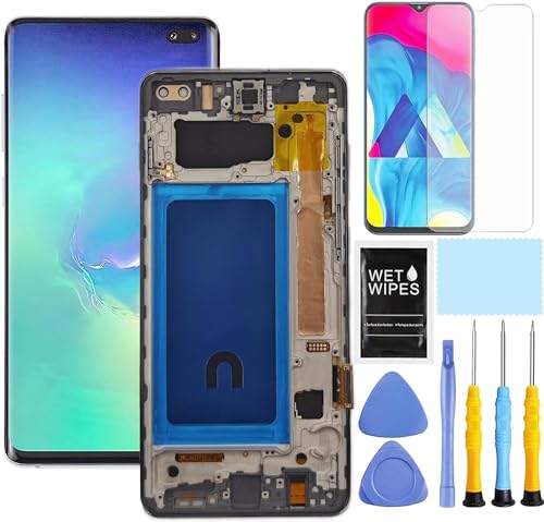 ZTOOYO Ersatzbildschirm für Samsung S10 Plus mit Rahmen für Samsung Galaxy S10+ G975f G975u G975w LCD Display Touchscreen Digitizer Assembly 6,4 Zoll (Fingerabdruckerkennung wird nicht unterstützt) ZTOOYO Ersatzbildschirm für Samsung S10 Plus mit Rahmen für Samsung Galaxy S10+ G975f G975u G975w LCD Display Touchscreen Digitizer Assembly 6,4 Zoll (Fingerabdruckerkennung wird nicht unterstützt) von ZTOOYO