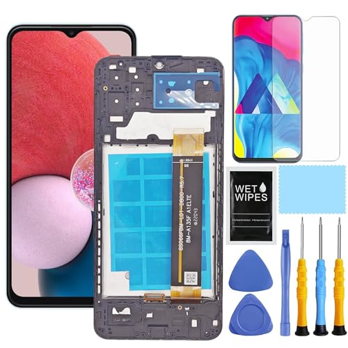 ZTOOYO Ersatzdisplay für Samsung Galaxy A13 4G mit Rahmen für Samsung A13 LTE Bildschirm Ersatzset A135f A135u A135m LCD Touch Display Digitizer mit Reparaturteil-Werkzeugen 16,8 cm (6,6 Zoll) von ZTOOYO