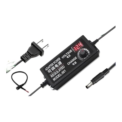 3-12V5A-24V3A Motor, Wasserpumpe, Lüfter, LED-Lichtleiste, einstellbare Spannung, Geschwindigkeit und Dimm-Stromversorgung(3-12V-5A with Display+Cable) von ZTOSZSPT