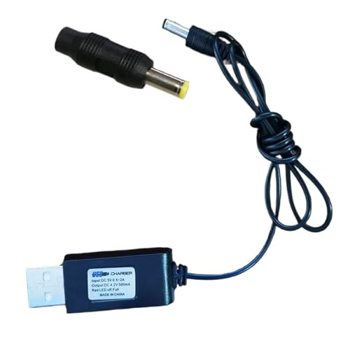 Angeln Lampe Ladegerät Level 3,7 V Nacht Angeln Lampe Grubenlampe Ladegerät 4,2 V Starkes Licht Taschenlampe Scheinwerfer(4.2V USB Cable Charger - 60cm) von ZTOSZSPT