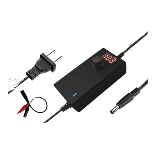 ZTOSZSPT 3-12V5A-24V3A Motor, Wasserpumpe, Lüfter, LED-Lichtleiste, einstellbare Spannung, Geschwindigkeit und Dimm-Stromversorgung(3-12V-3A with Display+Clip) von ZTOSZSPT