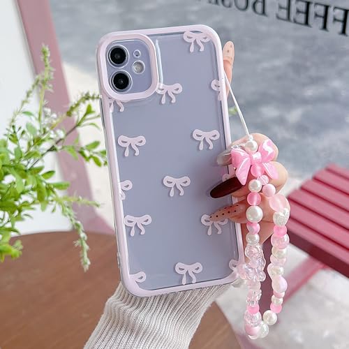 ZTUOK Kompatibel mit iPhone 11 Hülle für Damen und Mädchen, niedliches Schleifenmuster, weiches TPU, stoßfest, mit Perlenkette, transparenter Schutz für iPhone 11, Rosa ZTUOK Kompatibel mit iPhone 11 Hülle für Damen und Mädchen, niedliches Schleifenmuster, weiches TPU, stoßfest, mit Perlenkette, transparenter Schutz für iPhone 11, Rosa von ZTUOK
