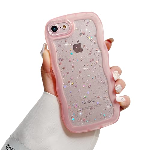 ZTUOK Kompatibel mit iPhone 7/8/SE 2020/SE 2022 Hülle für Mädchen, niedliches, klares, glitzerndes Stern-Design, lockige Wellen-Hülle, stoßfest, dünn, weiche TPU-Glitzer-Hülle für iPhone 7/8/SE 2/SE, ZTUOK Kompatibel mit iPhone 7/8/SE 2020/SE 2022 Hülle für Mädchen, niedliches, klares, glitzerndes Stern-Design, lockige Wellen-Hülle, stoßfest, dünn, weiche TPU-Glitzer-Hülle für iPhone 7/8/SE 2/SE, von ZTUOK