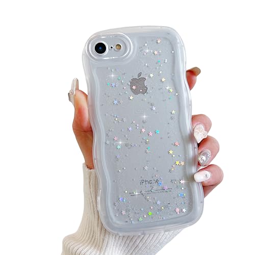 ZTUOK Kompatibel mit iPhone 7/8/SE 2020/SE 2022 Hülle für Mädchen, niedliches, klares, glitzerndes Stern-Design, lockige Wellen-Hülle, stoßfest, dünn, weiches TPU-Glitzer-Cover für iPhone 7/8/SE 2/SE ZTUOK Kompatibel mit iPhone 7/8/SE 2020/SE 2022 Hülle für Mädchen, niedliches, klares, glitzerndes Stern-Design, lockige Wellen-Hülle, stoßfest, dünn, weiches TPU-Glitzer-Cover für iPhone 7/8/SE 2/SE von ZTUOK