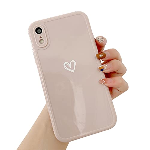 ZTUOK Kompatibel mit iPhone XR Hülle für Frauen Mädchen, süßes Liebesherz Muster Weich Slim TPU Schutzhülle Bumper Handyhülle für iPhone XR - Pink von ZTUOK