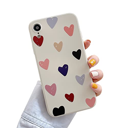 ZTUOK Kompatibel mit iPhone XR Hülle für Frauen und Mädchen, süßes Herzmuster, dünn, weich, TPU, stoßfest, Silikon-Schutzhülle für iPhone XR 6.1＂ - Herzen von ZTUOK