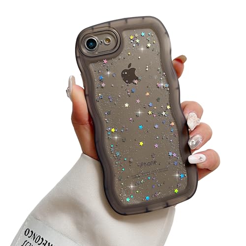 ZTUOK Schutzhülle für iPhone 6/6S für Mädchen und Frauen, niedliches, klares, glitzerndes Stern-Design, lockig,TPU-Glitzer-Hülle für iPhone 6/6S,Schwarz ZTUOK Schutzhülle für iPhone 6/6S für Mädchen und Frauen, niedliches, klares, glitzerndes Stern-Design, lockig,TPU-Glitzer-Hülle für iPhone 6/6S,Schwarz von ZTUOK