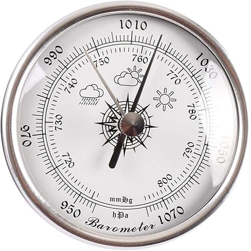 Traditionelle Wetterstation, 1070 hPa Luft, 72 mm, Luftdruckwerkzeuge for den Heimgebrauch, for Hotels, Lagerhallen, Labore, Museen, Büros, Fabriken, Wetterüberwachungseinrichtungen(Silver) von ZTZTZ