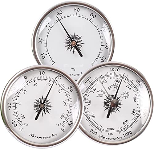 Traditionelle Wetterstation, 3-in-1-Barometer-Thermometer-Hygrometer, 2,8-Zoll-tragbares Wetterstationsset(Silver) von ZTZTZ