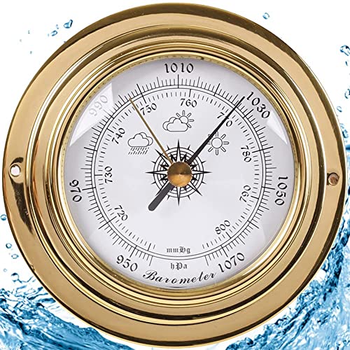 Traditionelle Wetterstation, Messinggehäuse 3,8 Zoll 98 mm Uhr Gezeitenuhr Wettervorhersage, keine Batterie erforderlich, for Büros Garten Indoor Outdoor Traditionelle Wetterstation, Messinggehäuse 3,8 Zoll 98 mm Uhr Gezeitenuhr Wettervorhersage, keine Batterie erforderlich, for Büros Garten Indoor Outdoor von ZTZTZ