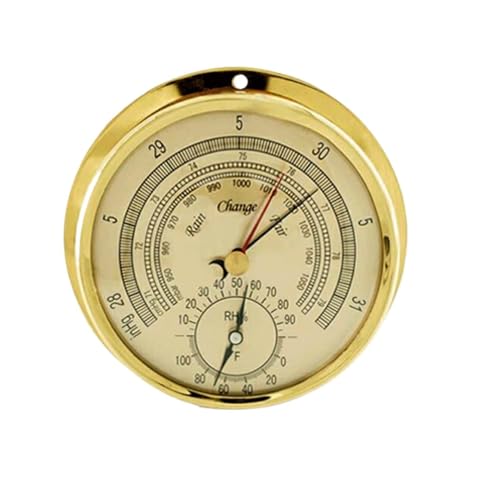 Traditionelle Wetterstation, Zifferblatt Traditionelles Barometer mit Temperatur und Luftfeuchtigkeit(Gold) von ZTZTZ