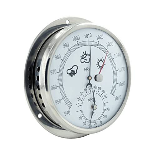 Traditionelle Wetterstation, Zifferblatt Traditionelles Barometer mit Temperatur und Luftfeuchtigkeit(Silver) von ZTZTZ