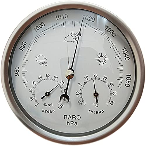 Traditionelle Wetterstation, schweres Messinggehäuse, galvanisiert mit Chrom von ZTZTZ