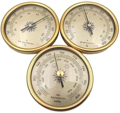 ZTZTZ Traditionelle Wetterstation, Thermometer, Hygrometer, Barometer, 72 mm, 3-teiliges Luftdruckmessgerät, Wetteruhr-Zubehör, Instrumentenkopf ZTZTZ Traditionelle Wetterstation, Thermometer, Hygrometer, Barometer, 72 mm, 3-teiliges Luftdruckmessgerät, Wetteruhr-Zubehör, Instrumentenkopf von ZTZTZ