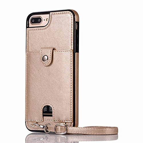 Handyhülle Pu Leder mit Band und Kartenfach, Kompatibel mit iPhone 11 Pro Handy Kette Handy Hülle mit Kordel zum Umhängen Handy Anhänger Lanyard Case Handy Band für iPhone 11 Pro,Golden von ZTcenter