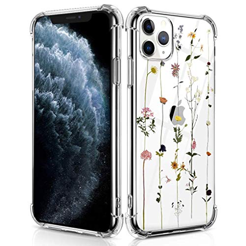 ZTcenter Kompatibel mit iPhone 11 Pro Max Case Clear Hülle Blumen Muster Schutzhülle TPU Weich Silikon Kratzfest Bumper Case für iPhone 11 Pro Max von ZTcenter